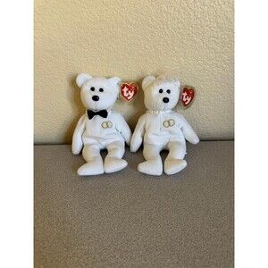 Ty Beanie Babies Wedding Bears Set – Bride & Groom – with Tags – Matching Pair